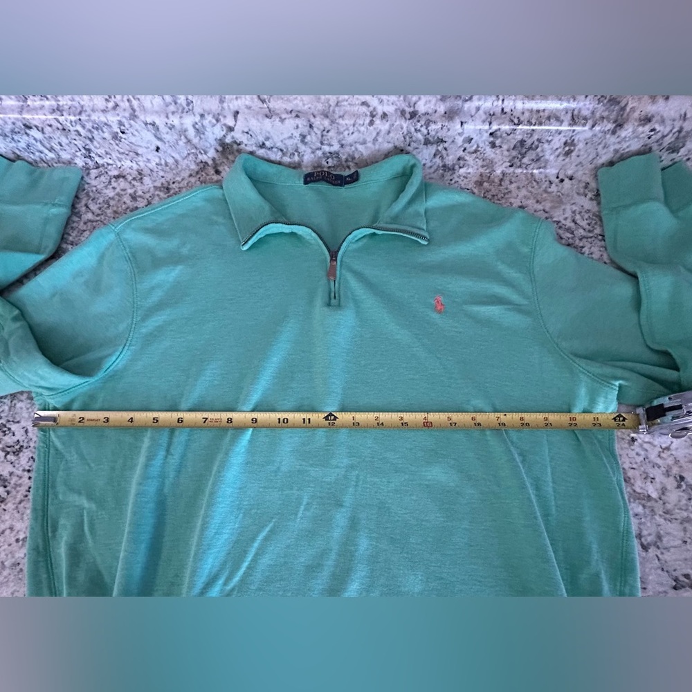 Ralph Lauren Polo Textured Quarter Zip Sweater Long Sleeve Green Size XL - Picture 10 of 11